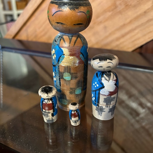 Vintage Accents Vintage Japanese Kokeshi Family Japanese Nesting